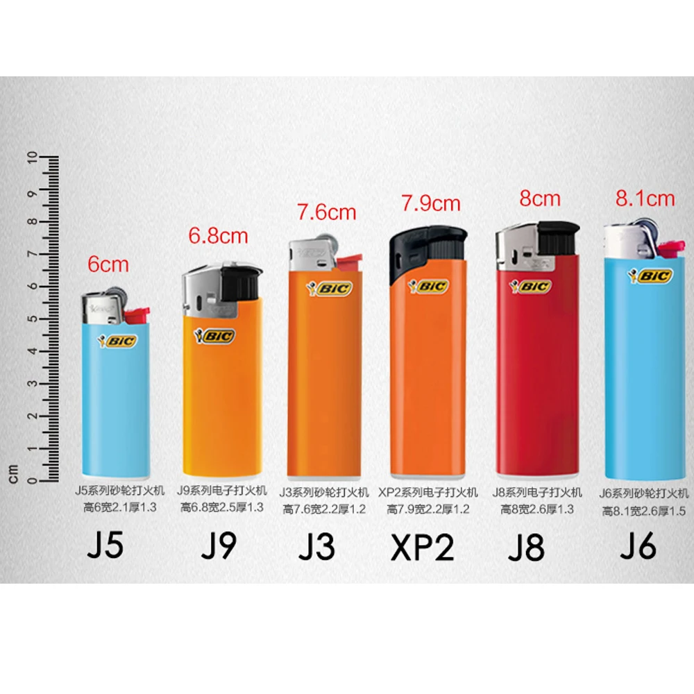 10pcs Zinc Alloy Metal Big Case Shell for Bic J6 Lighter Stripes On Side Can Covered with Decorative Leather 3 Colors