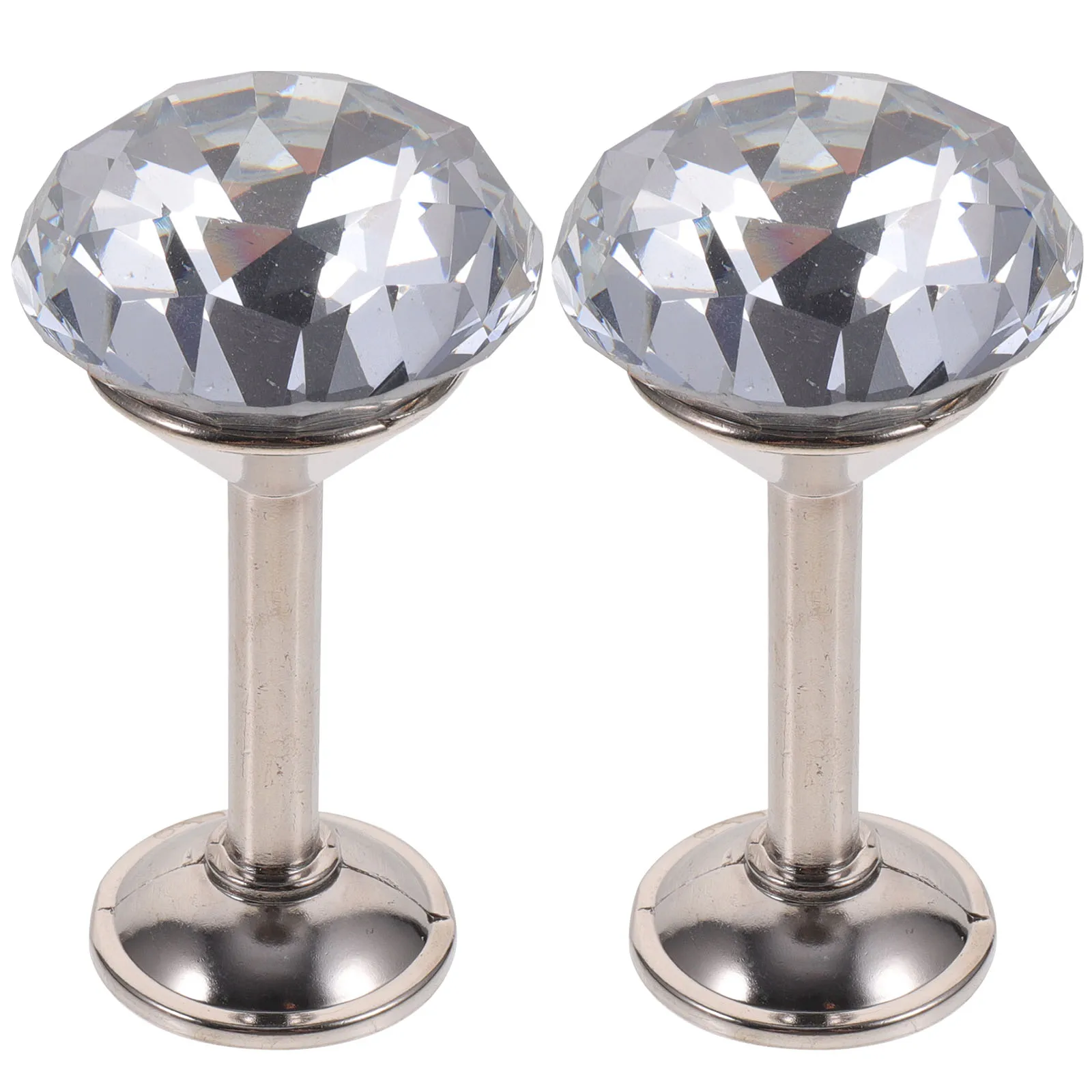 

2Pcs Silver Curtain Tiebacks Shiny Faux Diamond Zinc Alloy Clasps for Drapes Holdback Hardware Room Decoration Wall Door Hook