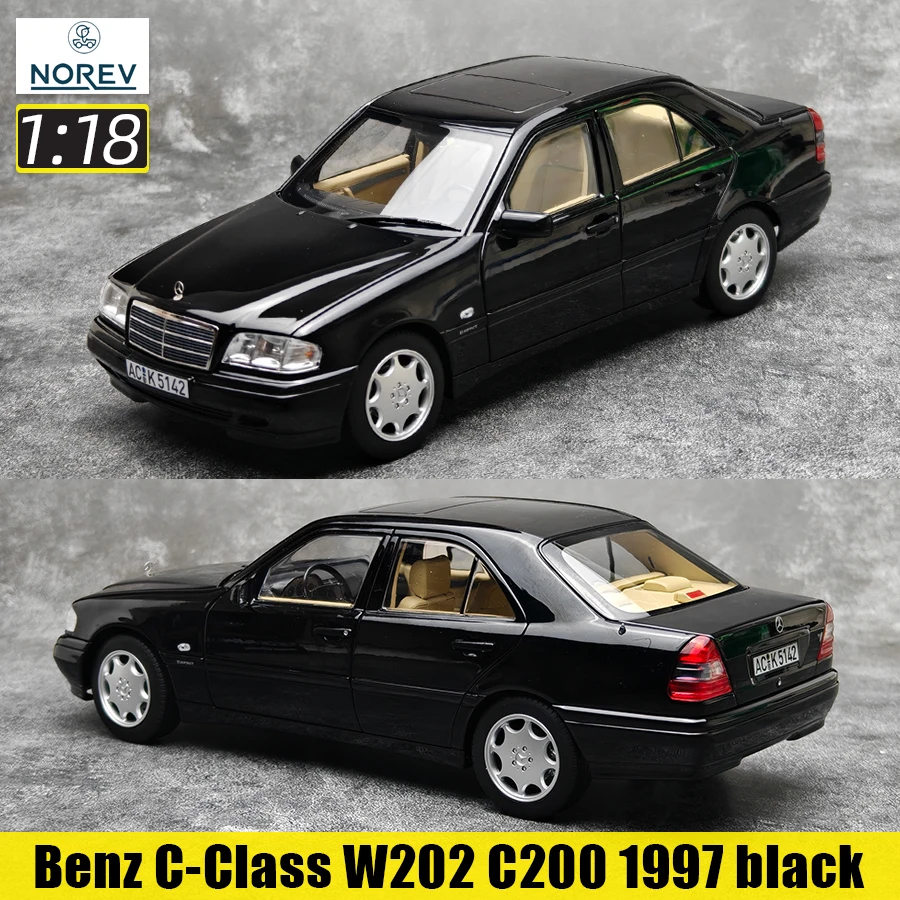 

Литая под давлением модель NOREV 1:18 для Benz C-Class W202 C200 1997, черный Benz W202 AMG C36 1993, коллекция черных моделей автомобилей