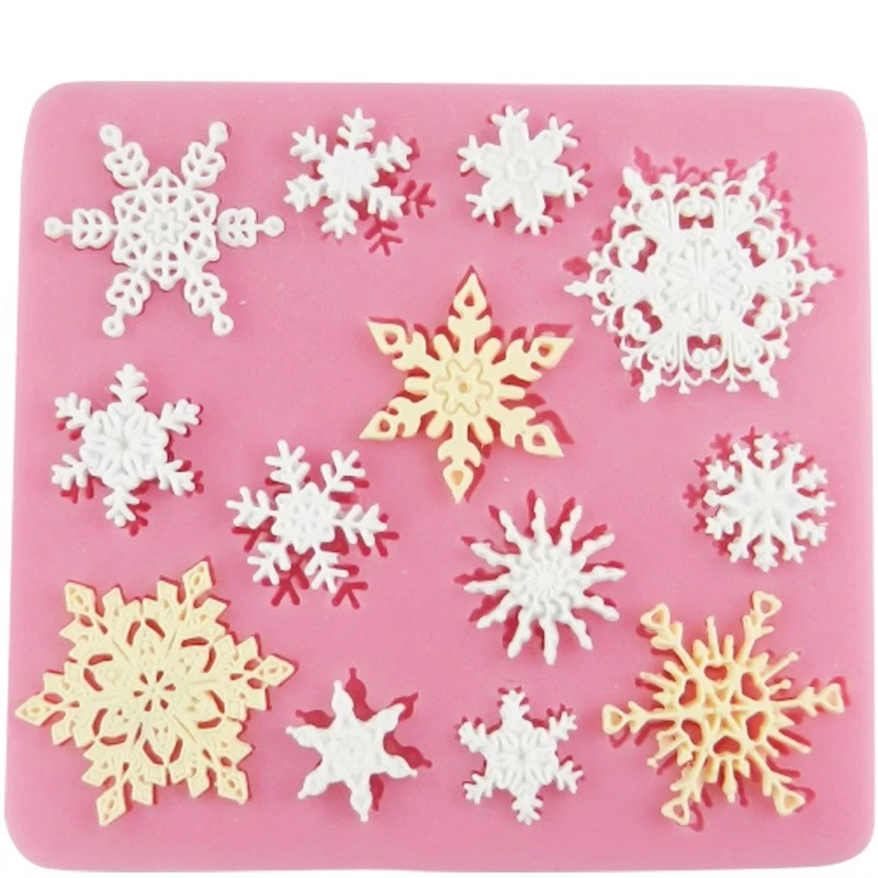 3D Christmas Decorations Snowflake Lace Chocolate Party DIY Fondant Baking Cooking Cake Decorating Tools Silicone Mold D025