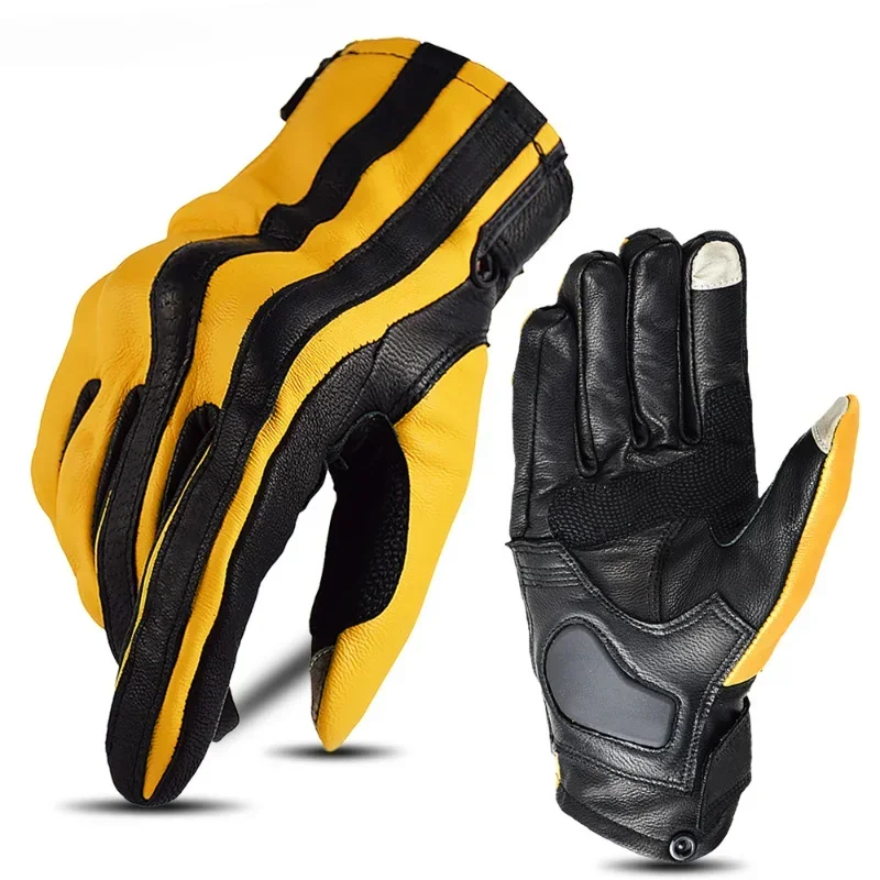 

Cycling Equipment Full Finger Moto M-XXL Vintage Motorcycle Leather Gloves Men Summer Winter Touch Screen Motorbike Gloves