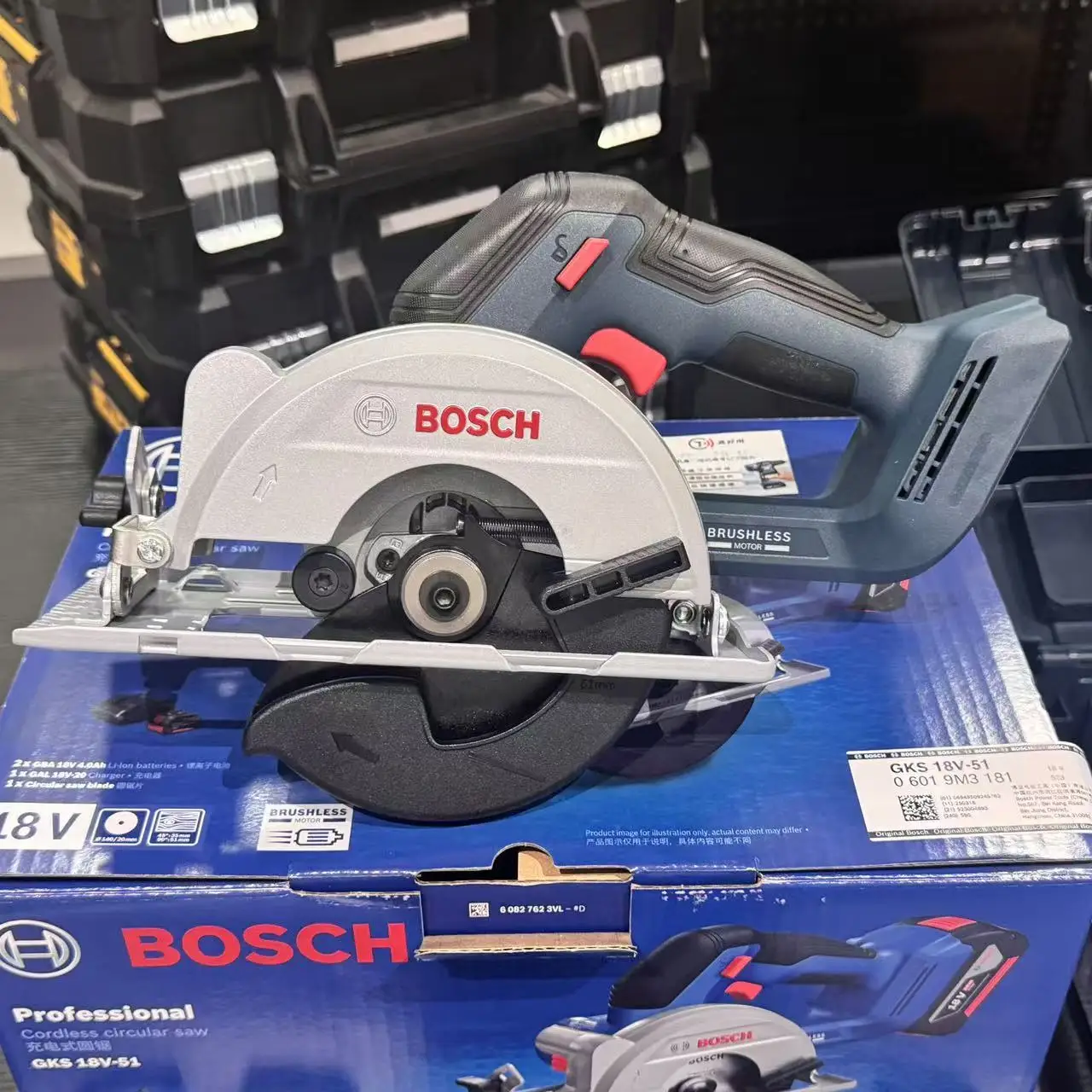 BOSCH GKS 18 فولت-51 منشار دائري لاسلكي 18 فولت احترافي 140 مللي متر منشار كهربائي آلة قطع النجارة Bosch GKS18V-51 #2
