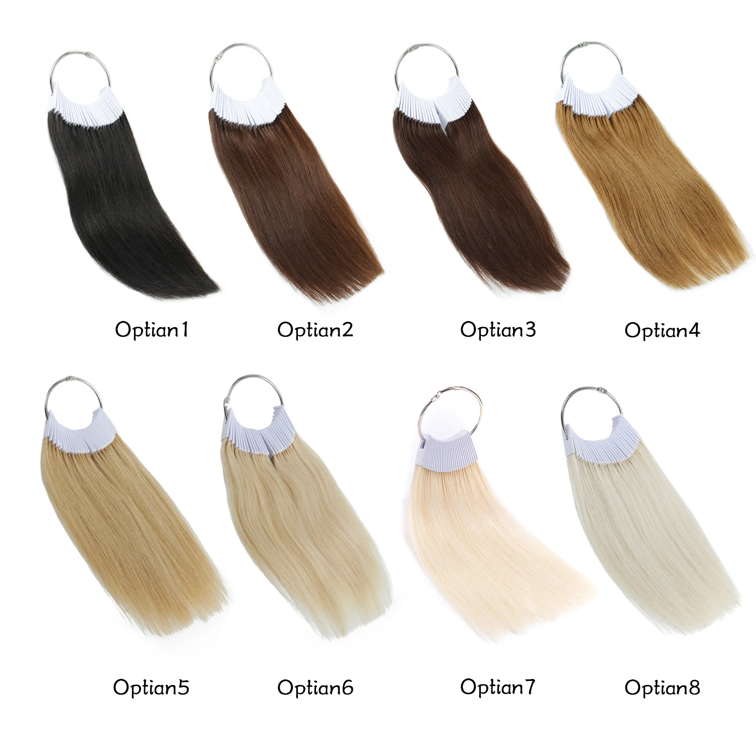 จานเส้นผมมนุษย์แท้รูปดาวสีดำแหวนตัวอย่าง Optian1-8สี55กรัมขนาด8นิ้วทำจากประเทศจีน