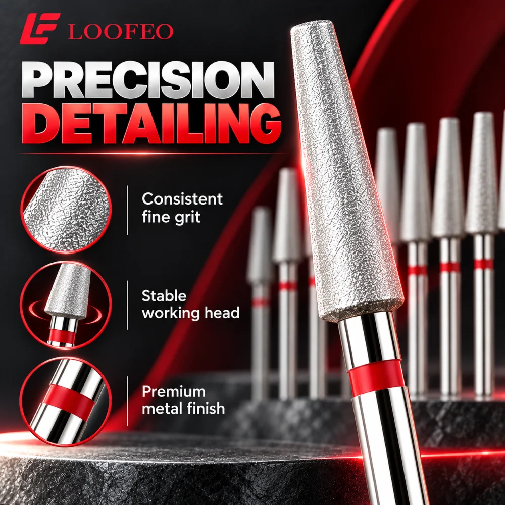 15Pcs Trapezoid Diamond Nail Drill Bits 2.35mm Universal Shank Fine Grit Nail Burr Set For Surface Refining Manicure Prep