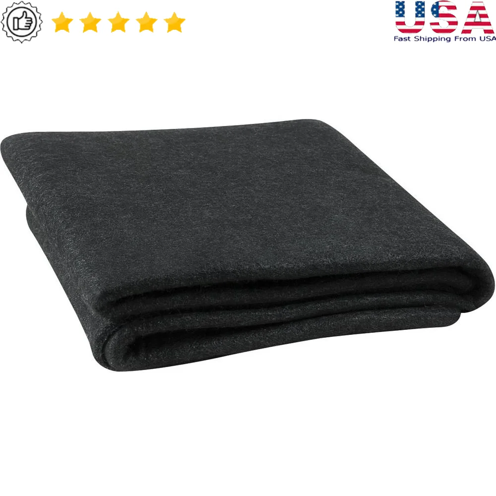 Carbonized Fiber Welding Blanket 16oz 4'x6' Black Velvet Shield Heat Resistant Spark Spatter Slag Protection 1800oF Lightweight