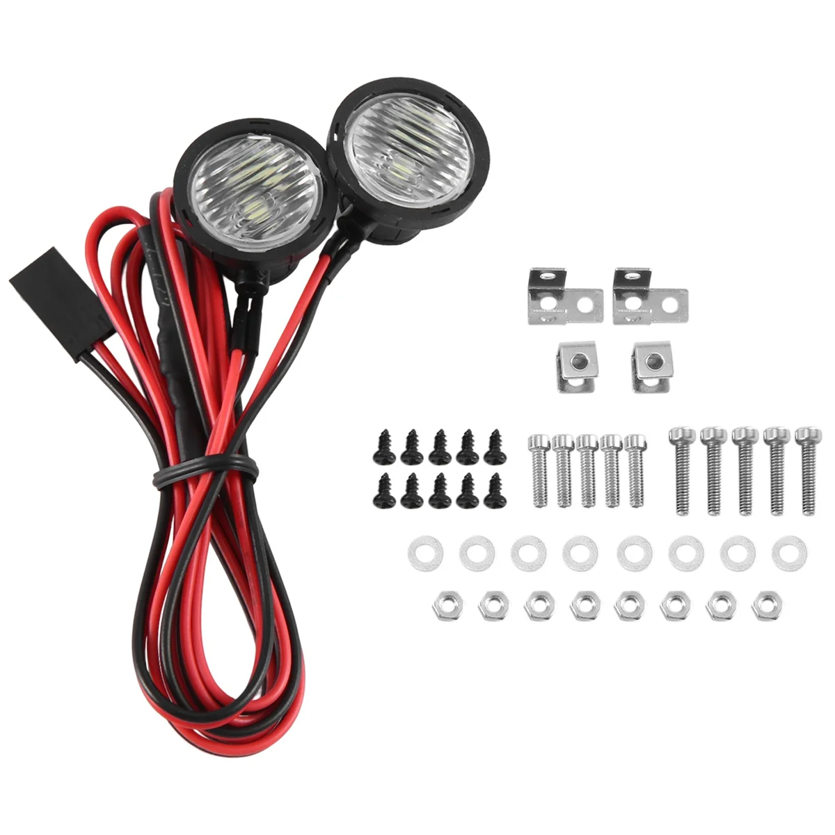 2 pçs luzes led faróis brilhantes holofotes para 1/10 rc rastreador carro trx4 trx6 axial scx10 90046 wraith rr10