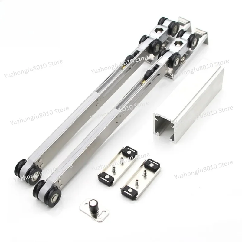 Two-Way Buffered Hanging Wheel Hydraulic Damping Pulley Sliding Door Rail Bidirectional Buffer Suspension Slide Track
