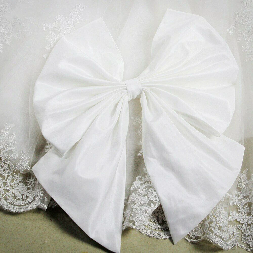 Taffeta Belt With Removable Decor Bow Wedding Dress Fashion Party Gown Knots Customized