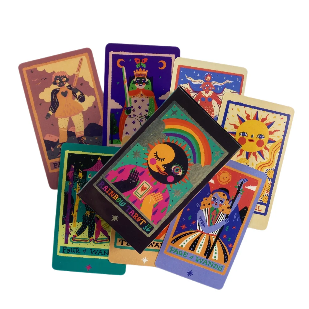 The Rainbow Tarot Cards A 78 Oracle English Visions Divination Edition Borad Playing Games