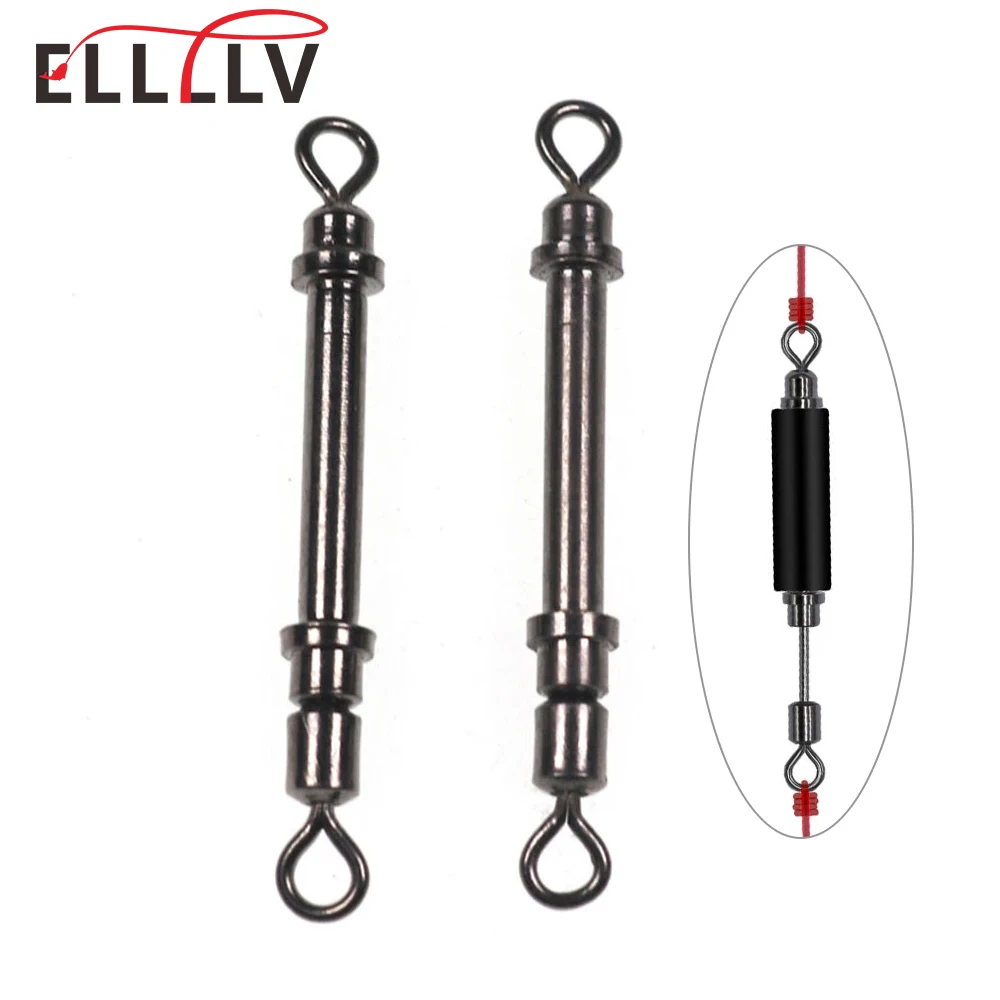 20PCS Alloy Copper High Speed Rolling Elastic Swivels Lead Sheath Tube Sea Fishing Hook Lure Connector Accessories SS S M L