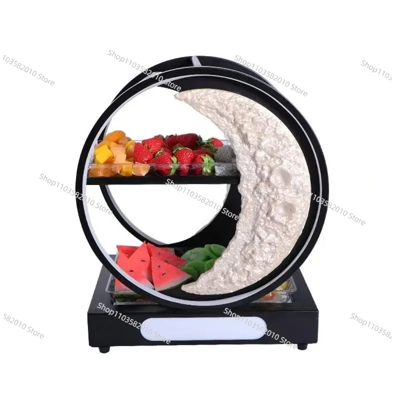 Moon Charging Luminous Fruit Plate, Creative LED Snack Platter Rack for Bar KTV Night Game, Party Decor Serving Tray