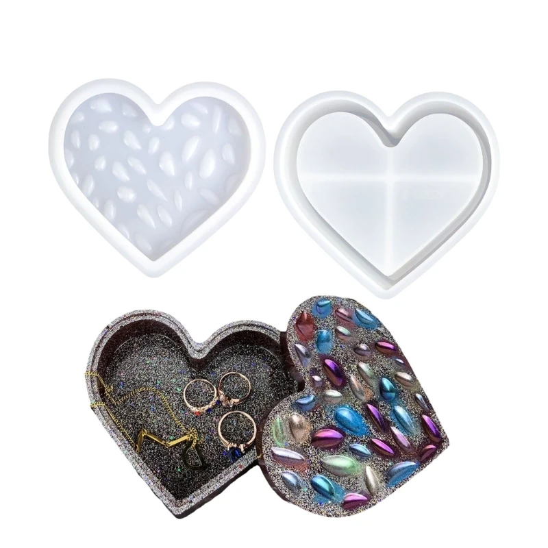 Flexible Silicone Heart Box Molds Suitable for Creative Crafters and Organizers C1FC