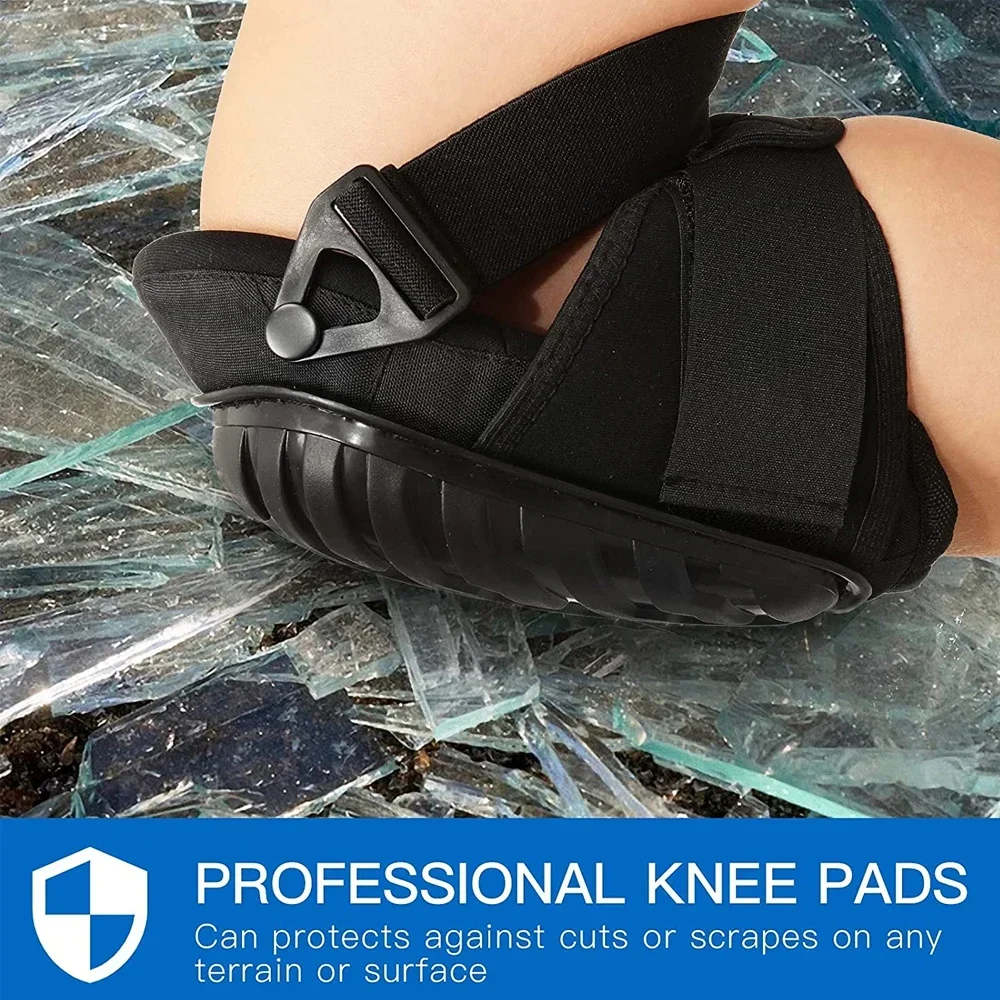 1Pair Knee Pads with Gel Padding Adjustable Straps Protect Good Shock and Cushioning Knee Pads for Gardening Construction Worker