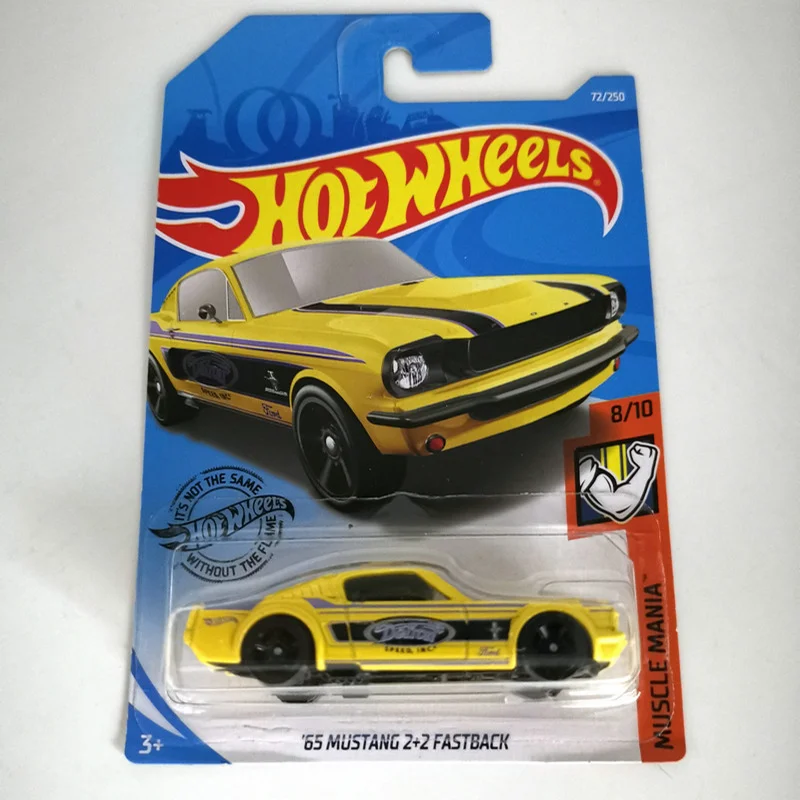 Original Hot Wheels 1:64 Traffic Car Metal Model \'65 Mustang 2+2 Fastback series Muccle  Boys Toys  Children