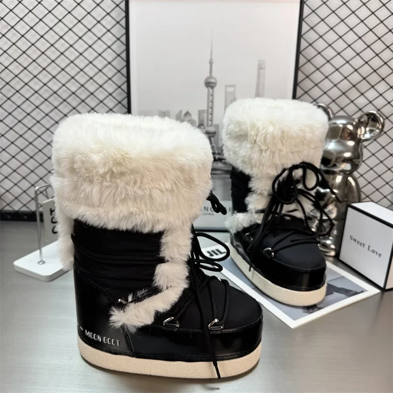 Fashionable Moon Boot Women's Snow Boots Warmth Comfortable Moon Shape High Top Boots for Winter Casual Wear Princess Series view 3