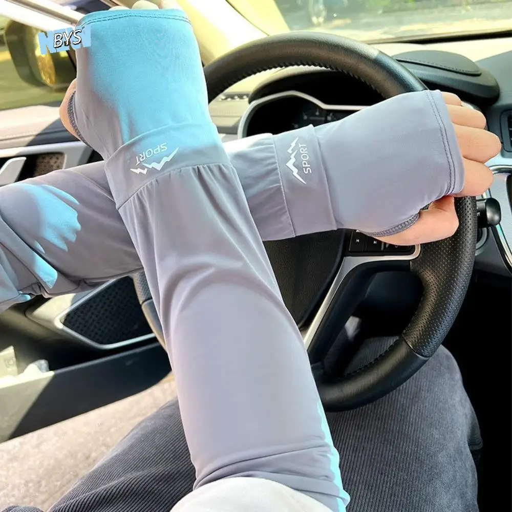 

Thin Loose Ice Silk Sleeves UV Insulation Sun Protection Sunscreen Arm Sleeve Long-sleeved Glove Anti-UV Cycling Gloves Outdoor