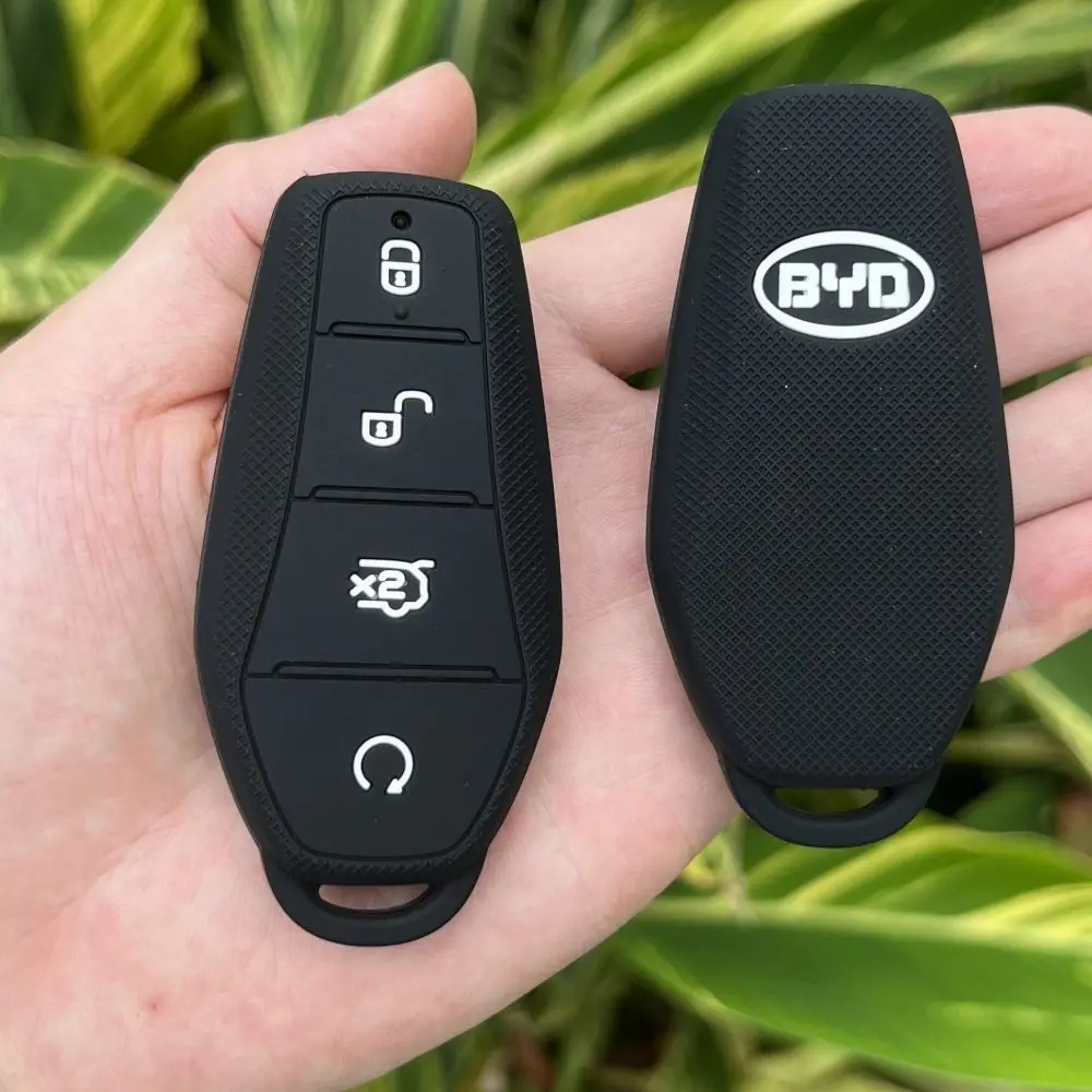 For BYD Han Ev Tang Dm/Qin PLUS/Song Pro/MAX/Yuan Dolphin Buckle Silicone Car Key Case Cover Skin Protector Rubber Shell Holder