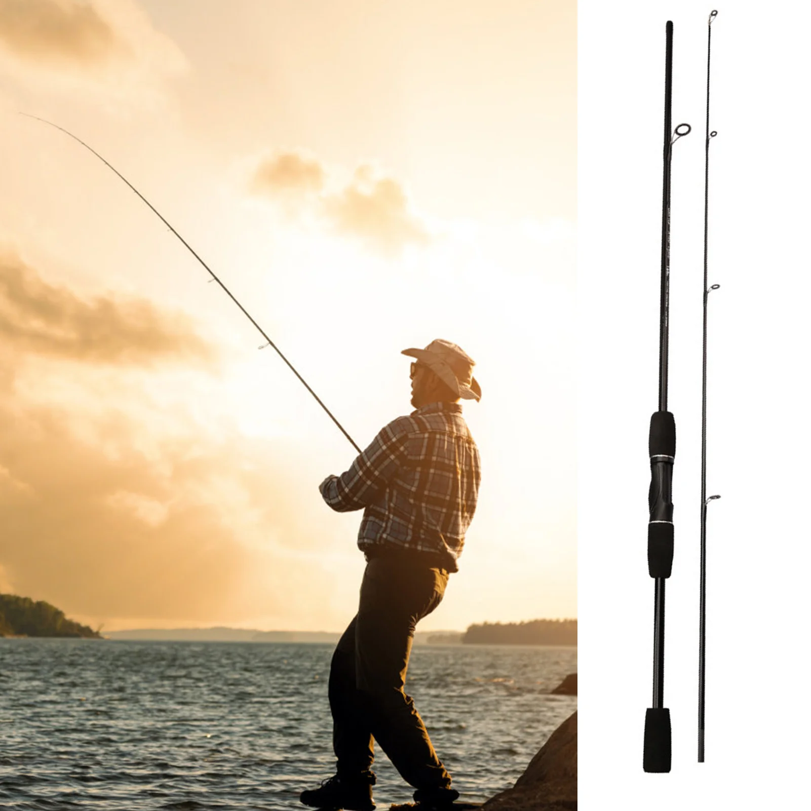 

Fishing Rods For Beginners 1.65M Medium Action Straight Handle Portable Carbon Fiber