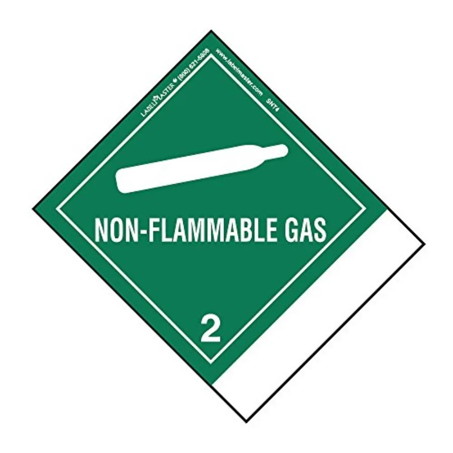 

SNT4 Non-Flammable Gas Label Blank Paper Standard Tab Hazmat 4.75" x 4" Pack of 500