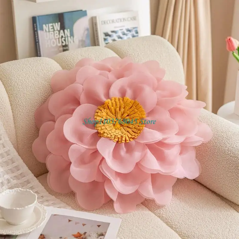 R53F Florals Embossed Organza Pillowcase Removable Washable For Room Enhancement