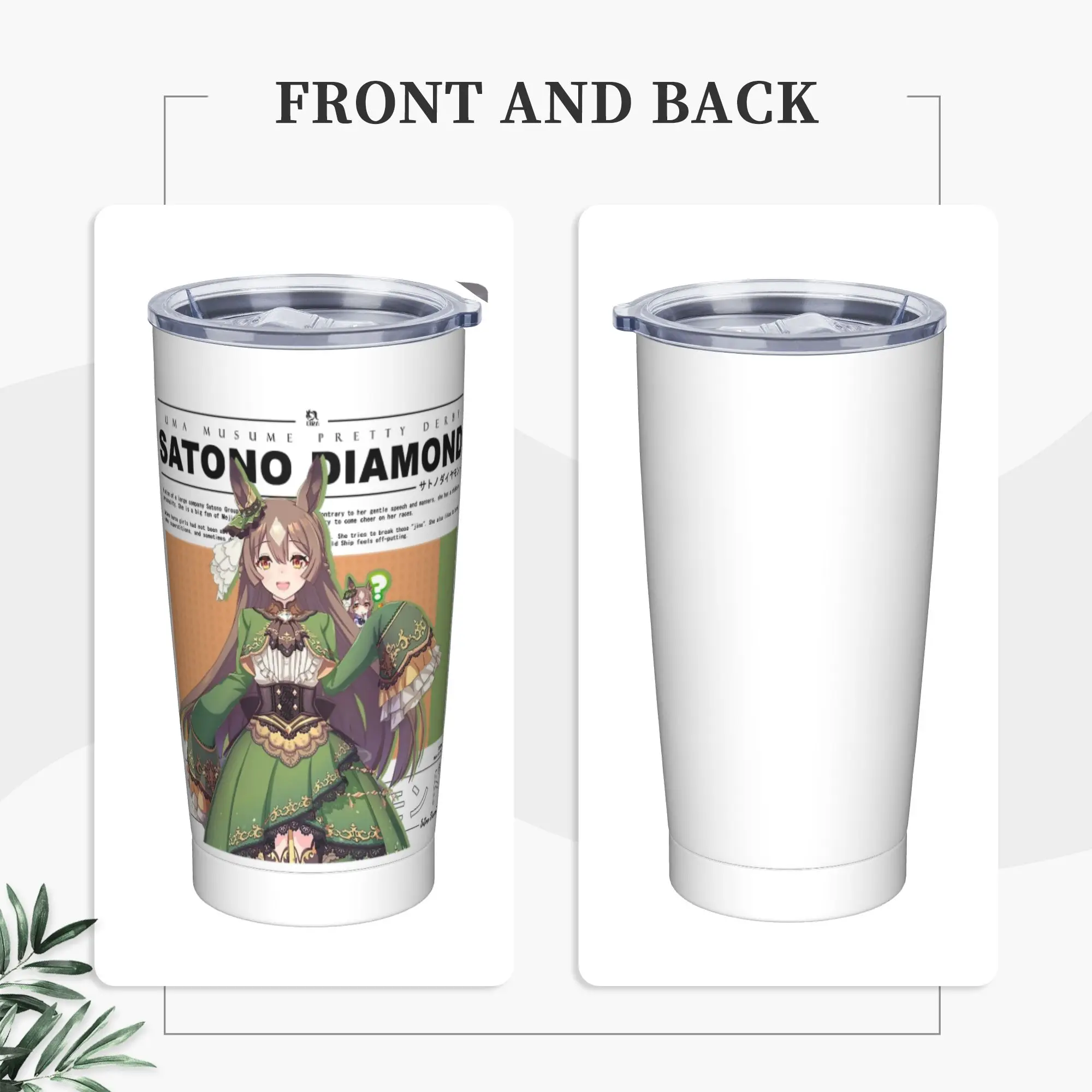 Stainless Steel Tumbler Satono Diamond UmaMusume Pretty Derby Thermal Cups  Leakproof Cold and Hot Mugs Cup Driving Water Bottle