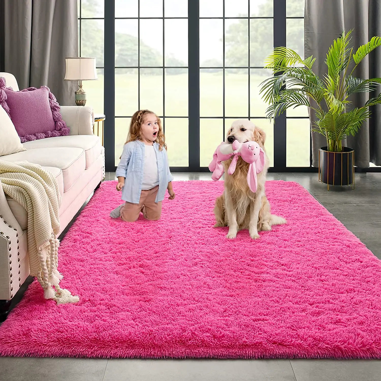 

Area Rug for Bedroom Fluffy Living Room Area Rug Fluffy Carpet for Kids Room Shaggy Plush Rug for Nursery Room Fuzzy Rug Carpet