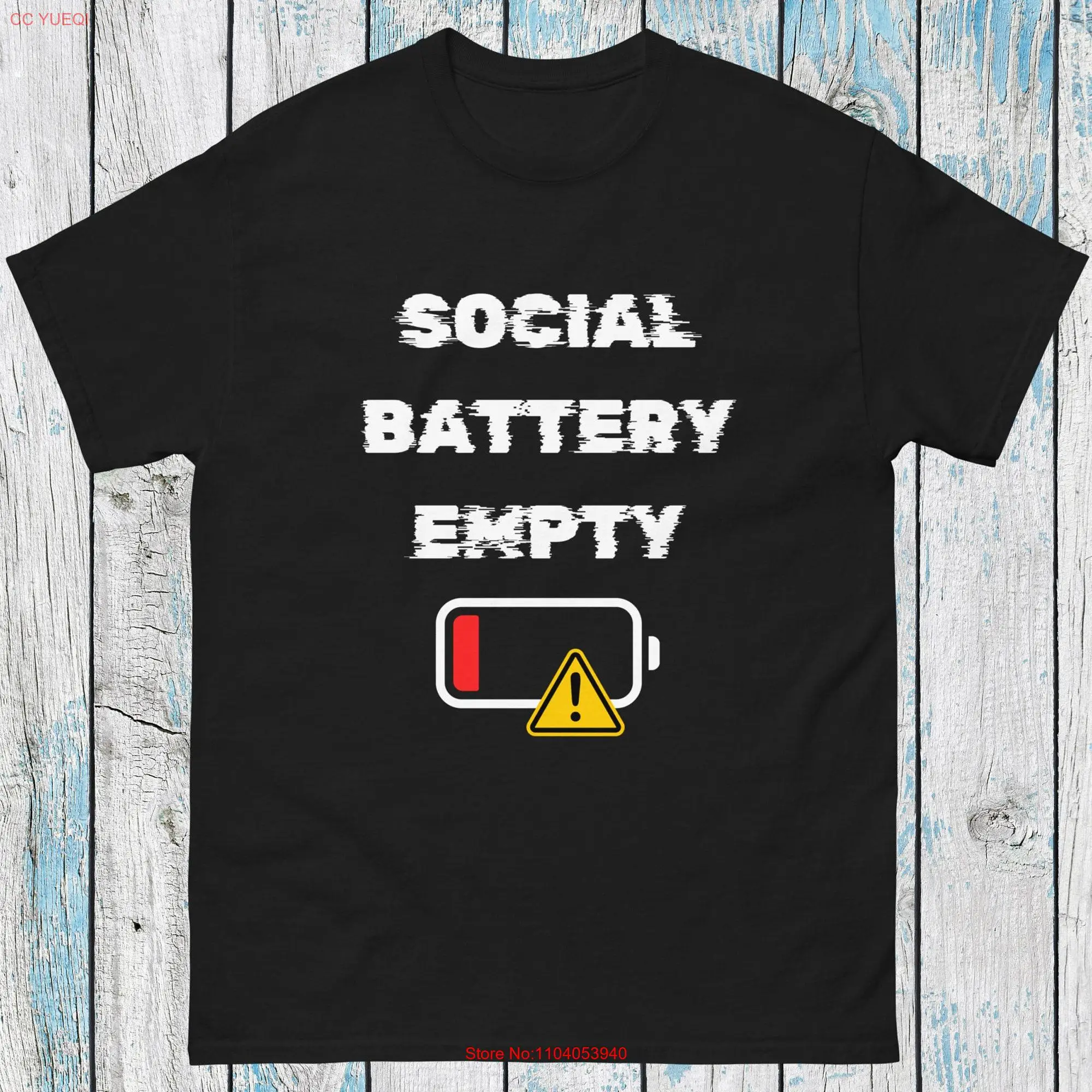 Social Battery Empty T shirt Neurodivergent Antisocial Glitch Slogan For Introvert Wellbeing Mental Health Autistic