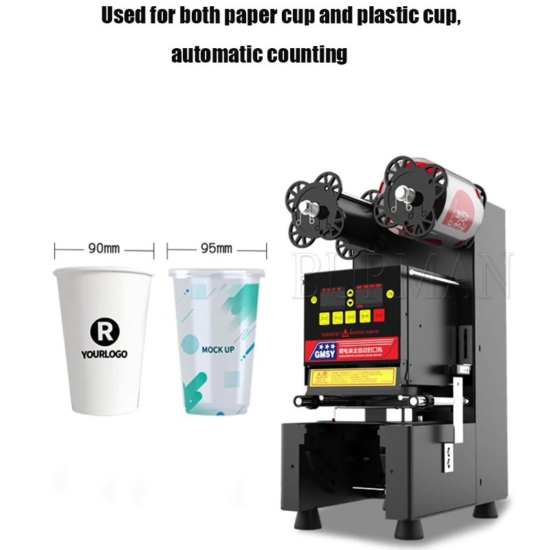 Automatic Milk Tea Shop Sealing Machine Coffee Drink Cup Sealer Bubble Tea Cup Sealing Machine