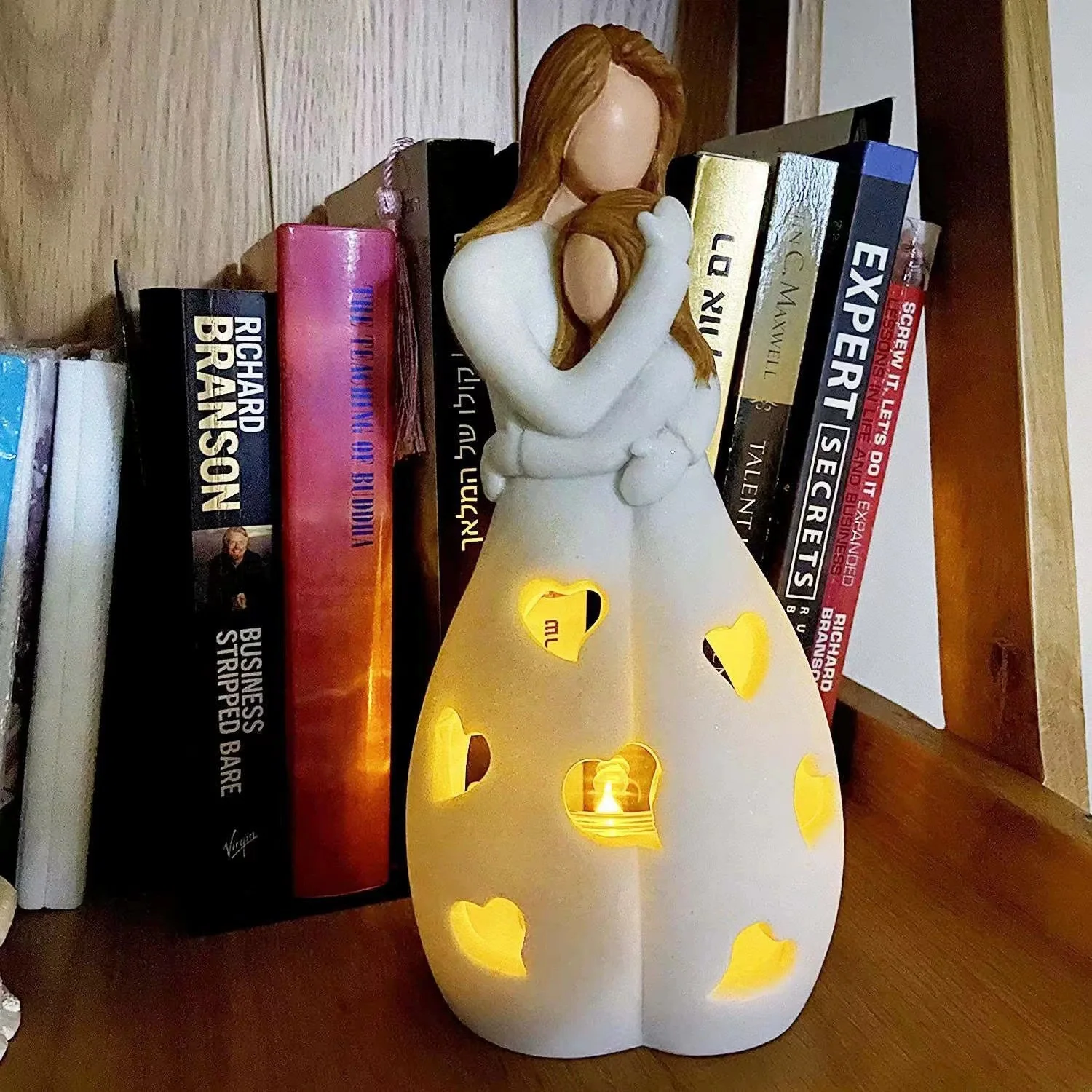 

Mother & Daughter Resin Candle Holder - Romantic Night Light, Unique Mother's Day Gift, Emotional Home Decor