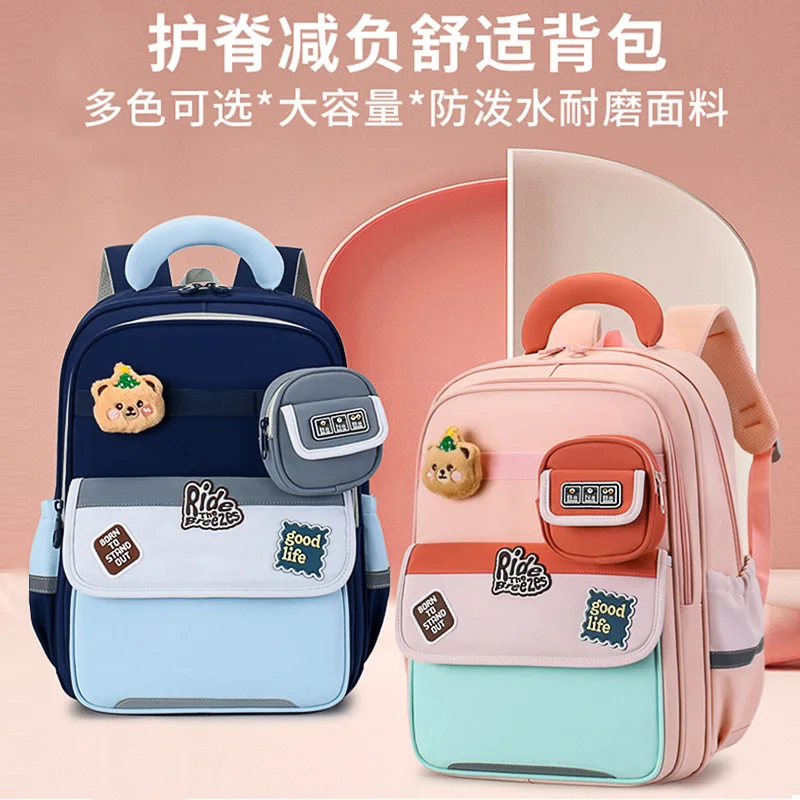 

Boys Girls Cute Cartoon Elementary Backpack,Large Capacity Lightweight Spine-Protecting Bookbag,Ergonomic Kids School Daypack