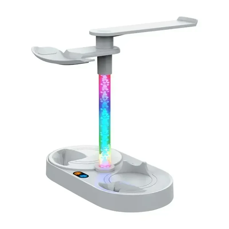 Forps vr2 controlador duplo base de carregamento magnético com luz indicadora doca de carregamento com luz rgb vr fone de ouvido expositor