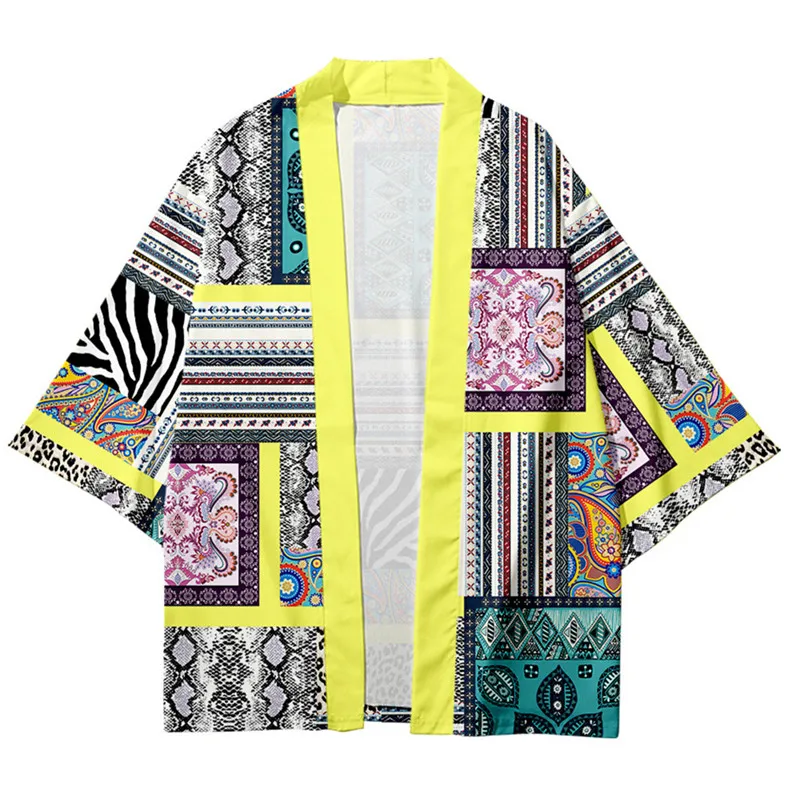 Retro Ethnic Pattern Summer Loose Japanese Fashion Kimono Harajuku Streetwear Cardigan Robe Women Men Haori Top Yukata
