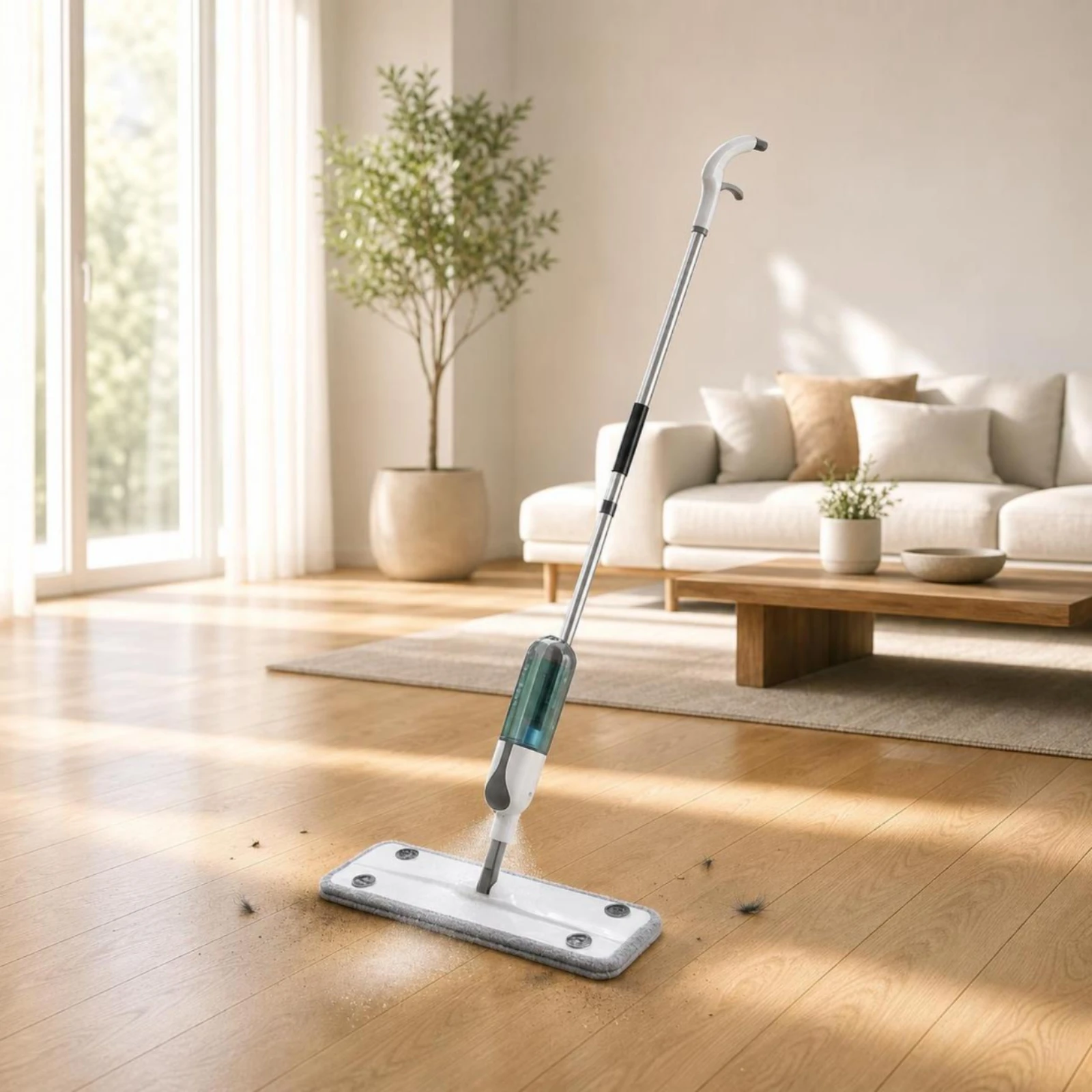 Spray Flat Mop Refillable Flat Mop with Sprayer Reusable Pet-Friendly for Hard Floors, Home