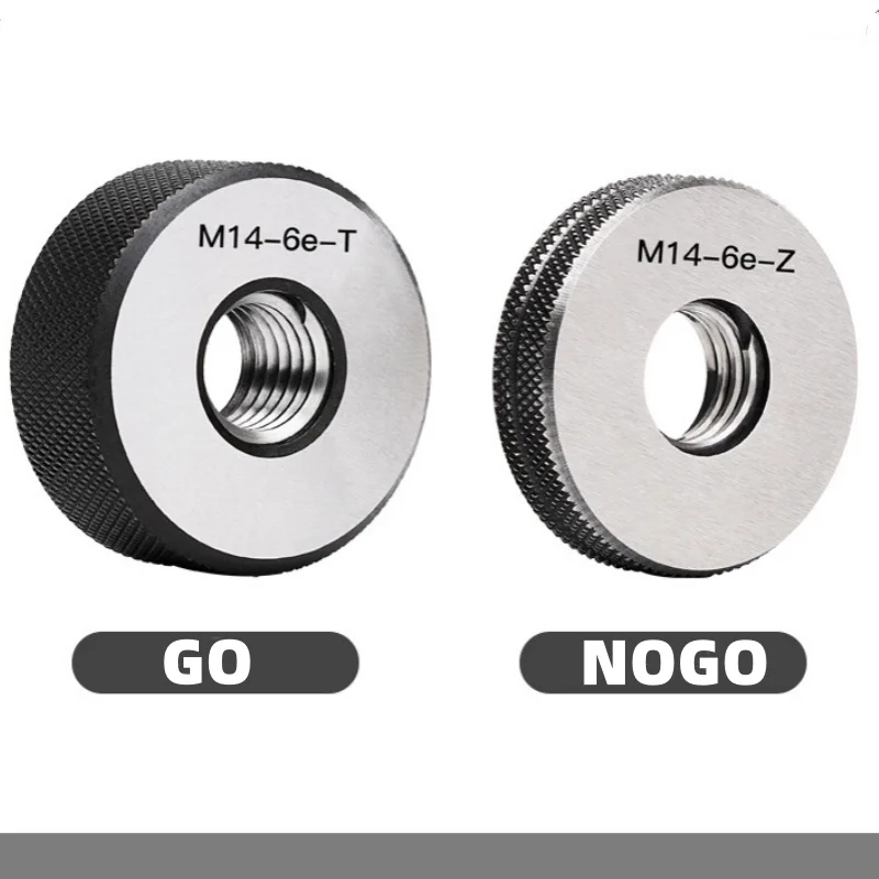 1SET(1*GO+1*NOGO) M2-M50 Non-Standard Metric Fine Tooth Thread Ring Gauge 6e Measure Tool M2M3M4M5M6M8M12M18M20M22M24M27-M50
