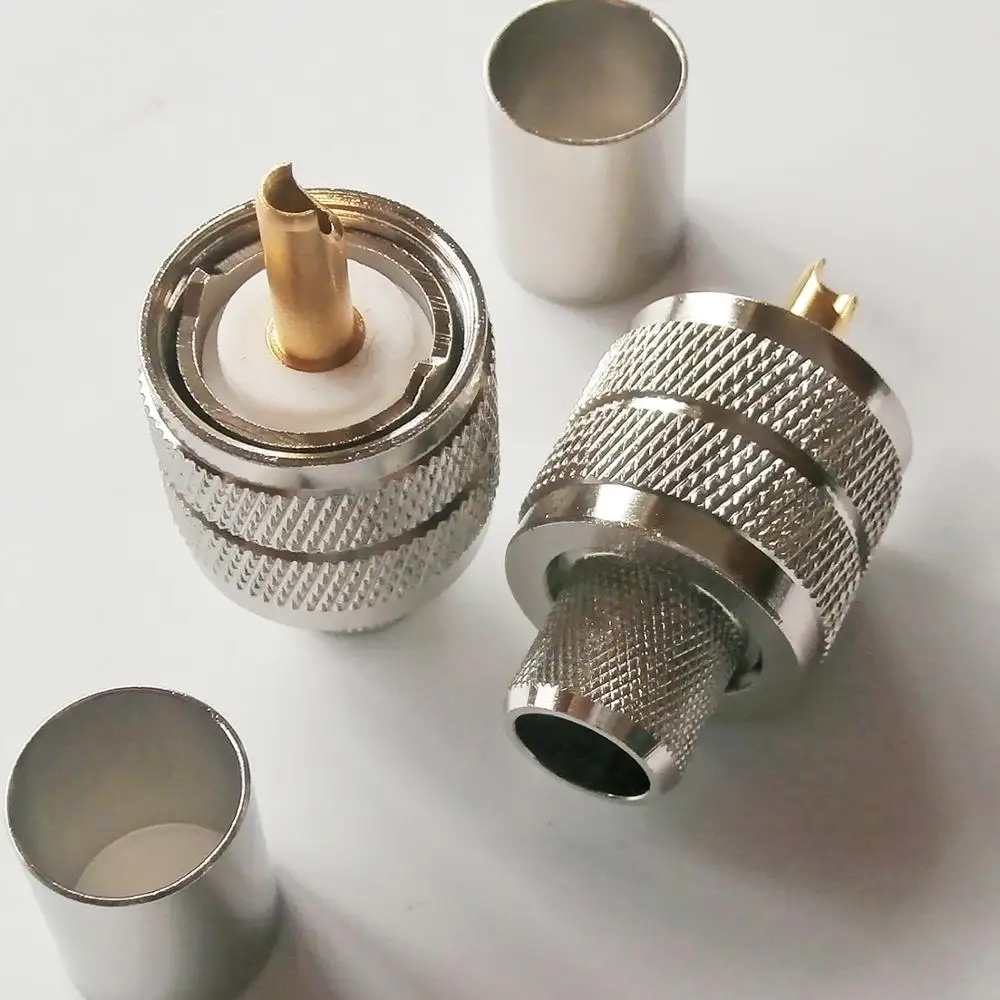 Connector Socket PL259 PL-259 SO239 SO-239 UHF Male Crimp for LMR400 RG8 RG213 RG214 RG165 7D-FB Cable RF Coaxial Adapters