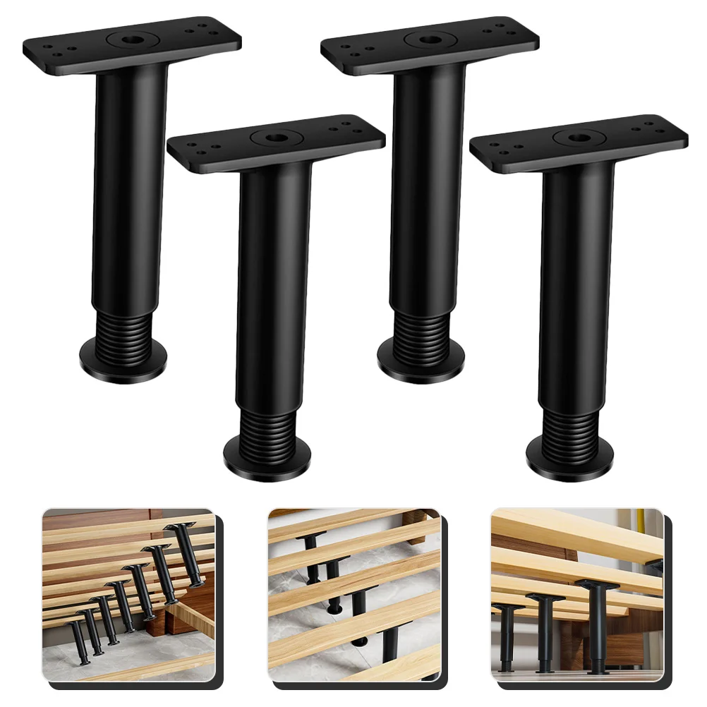 

4 Pcs Bed Support Frame Replacement Leg Center Floor Bracket Legs Adjustable Plastic Steel