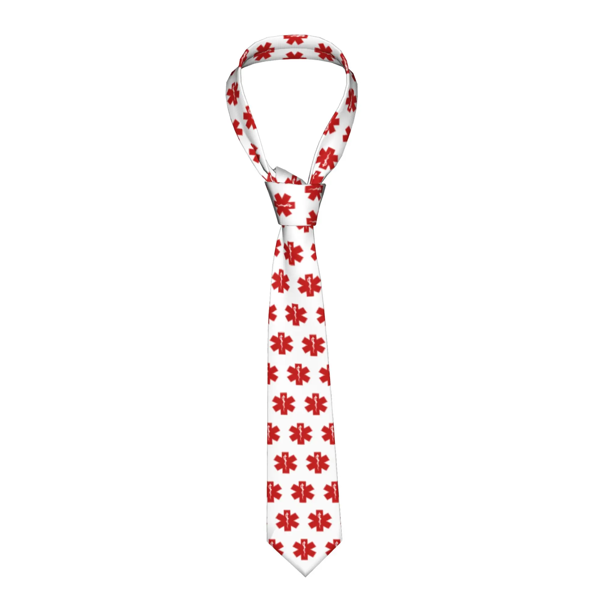 Customized Emt Star Of Life Tie Men Fashion Emt Paramedic Medical Silk Office Necktie
