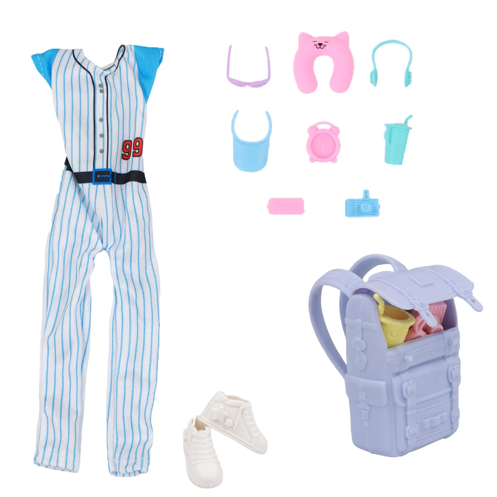 Mini conjunto de brinquedos para casa de bonecas, kit de mochila de boneca de 11,5 polegadas, presente perfeito para crianças, design durável para brincadeiras imaginativas