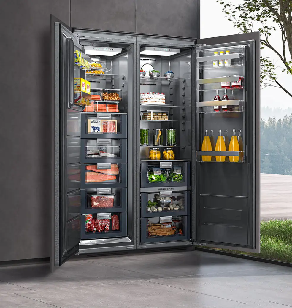 New 528L Shandong Built-in Integrated Side-by-Side Fridge Freezer Frost-Free Electric Plastic Energy Efficient Hotel Household