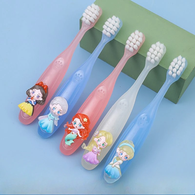 New Elsa Cartoon Peripheral Cute Children's Toothbrush Elementary School Students Soft-bristled Mouth Guard Cleaning Toothbrush