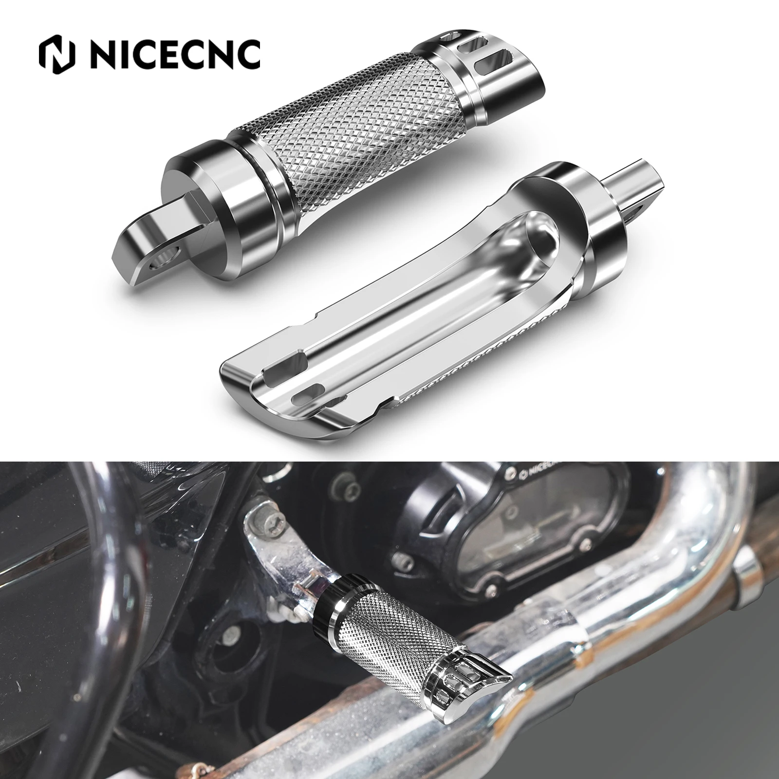

For Harley Street Glide FLHX FLHXS 2017-2023 Passenger Foot Pegs Pedal Footrest Road King Special FLHRXS Road Glide Custom FLTRX