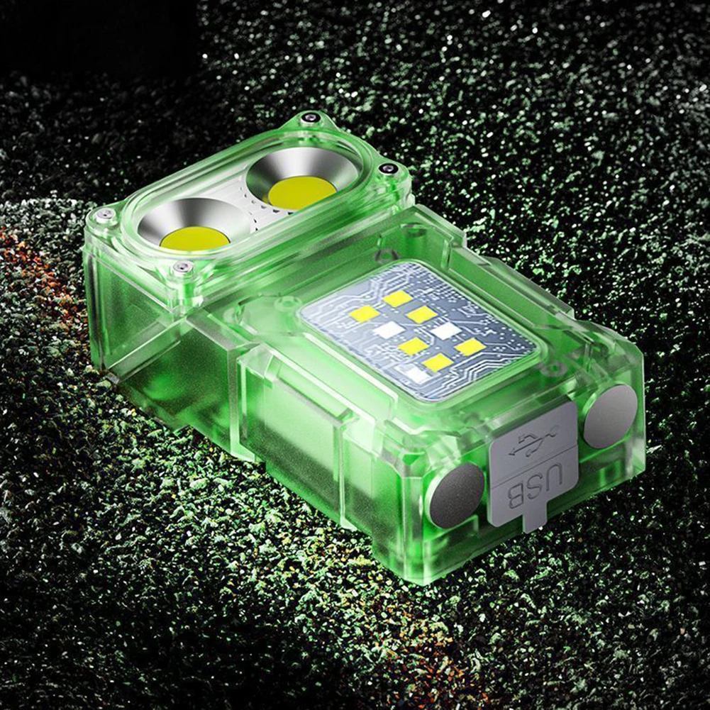 COB+SMD LED Outdoor Mini Flashlight 1200mAh Camping Work Light Power Display Powerful Flashlight for Camping Fishing Walking