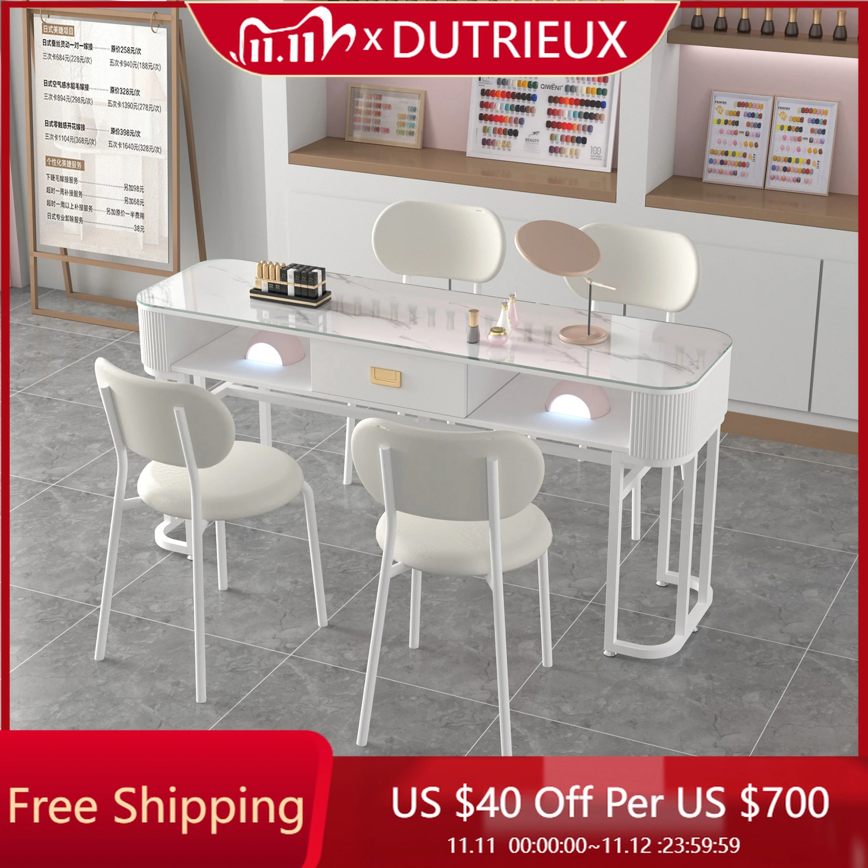 

Hand Workstation Nail Desk Reception Simple Design Modern Manicure Table High Quality Organizer Nageltisch Nails Salon Furniture