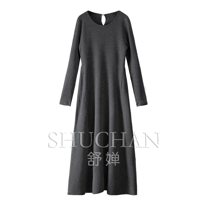 

Skinny round Neck Knitted Sweater Dress Women Vestidos Elegantes Para Mujer Long Dresses for Women