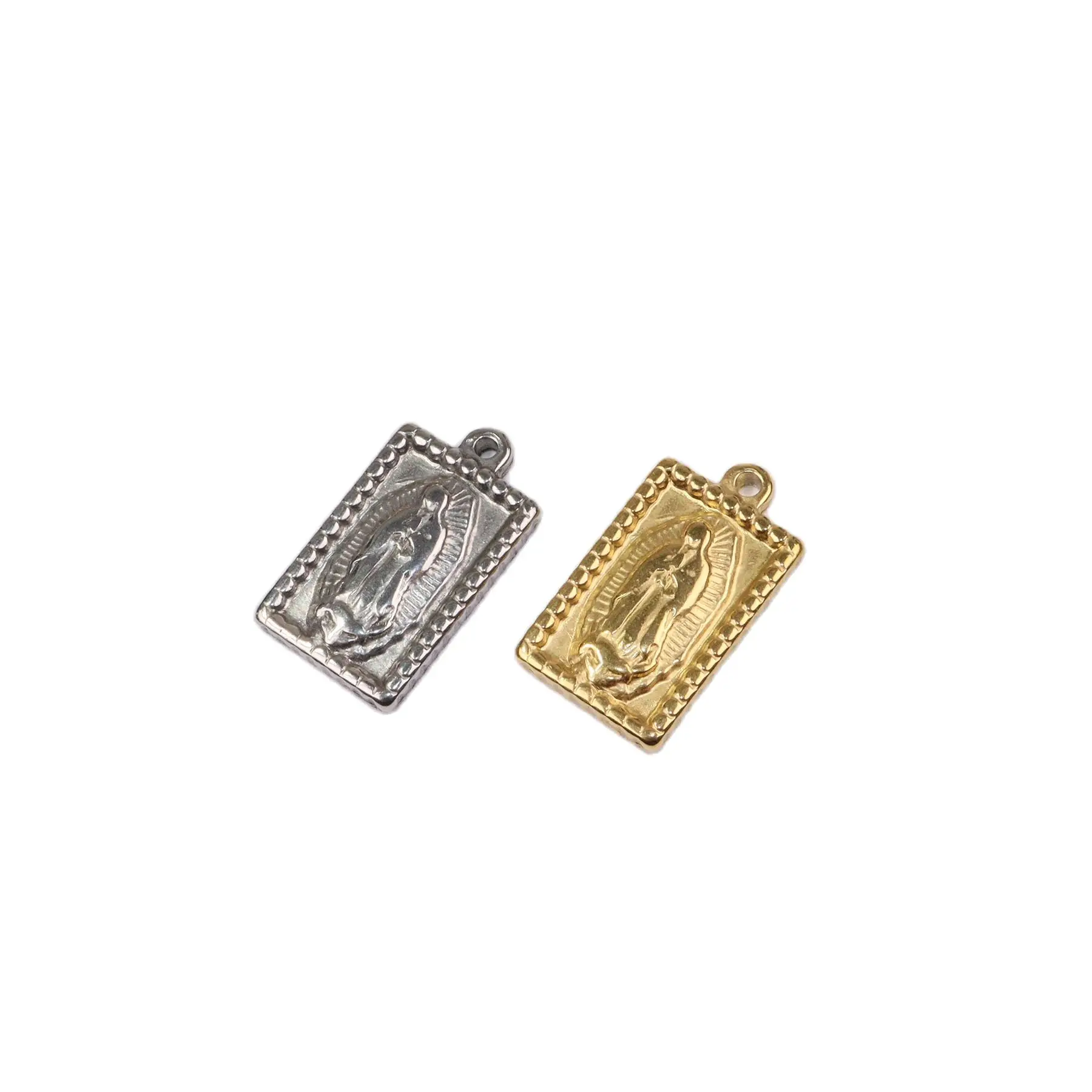 5pcs 12*18mm Wholesale Stainless Steel High Quality Jesus Charms Pendant DIY Necklace Earrings Bracelets Unfading 2 Colors