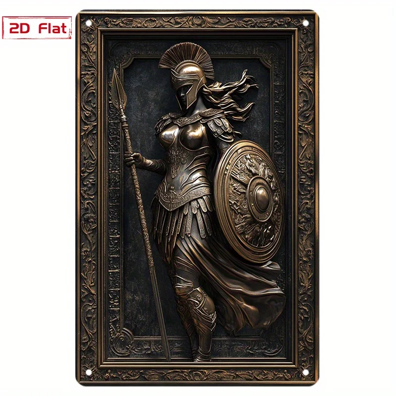 CIFBUY Vintage Greek Goddess Athena Aluminum Wall Art Waterproof Durable Metal Decor For Home Dining Room Pre Drilled Hanging