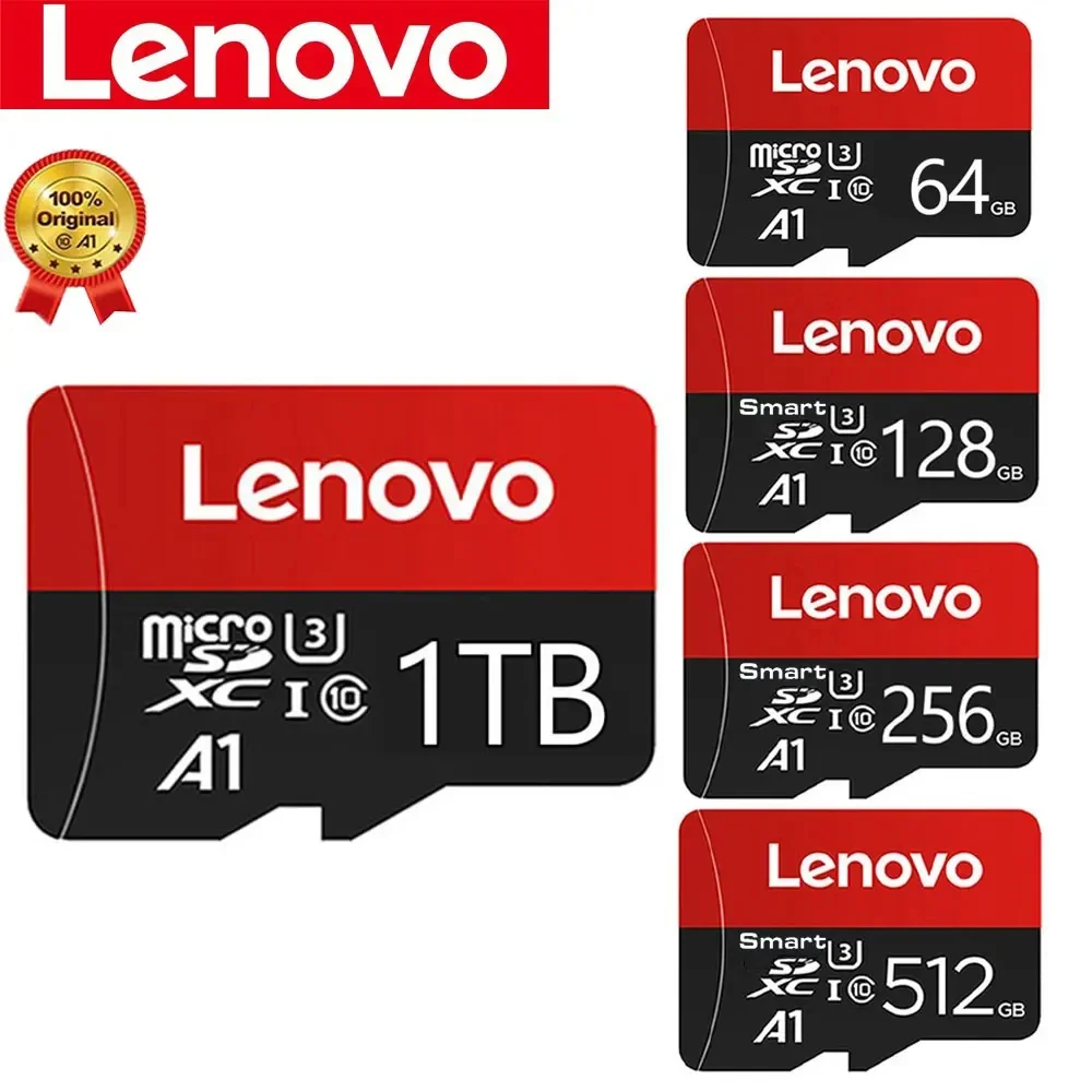 Cartão Micro SD Lenovo, Memória Flash, Classe 10, Alta Velocidade, A1128GB, 256GB, U3 4, Memória Flash, TF, Mecard C10, 1TB