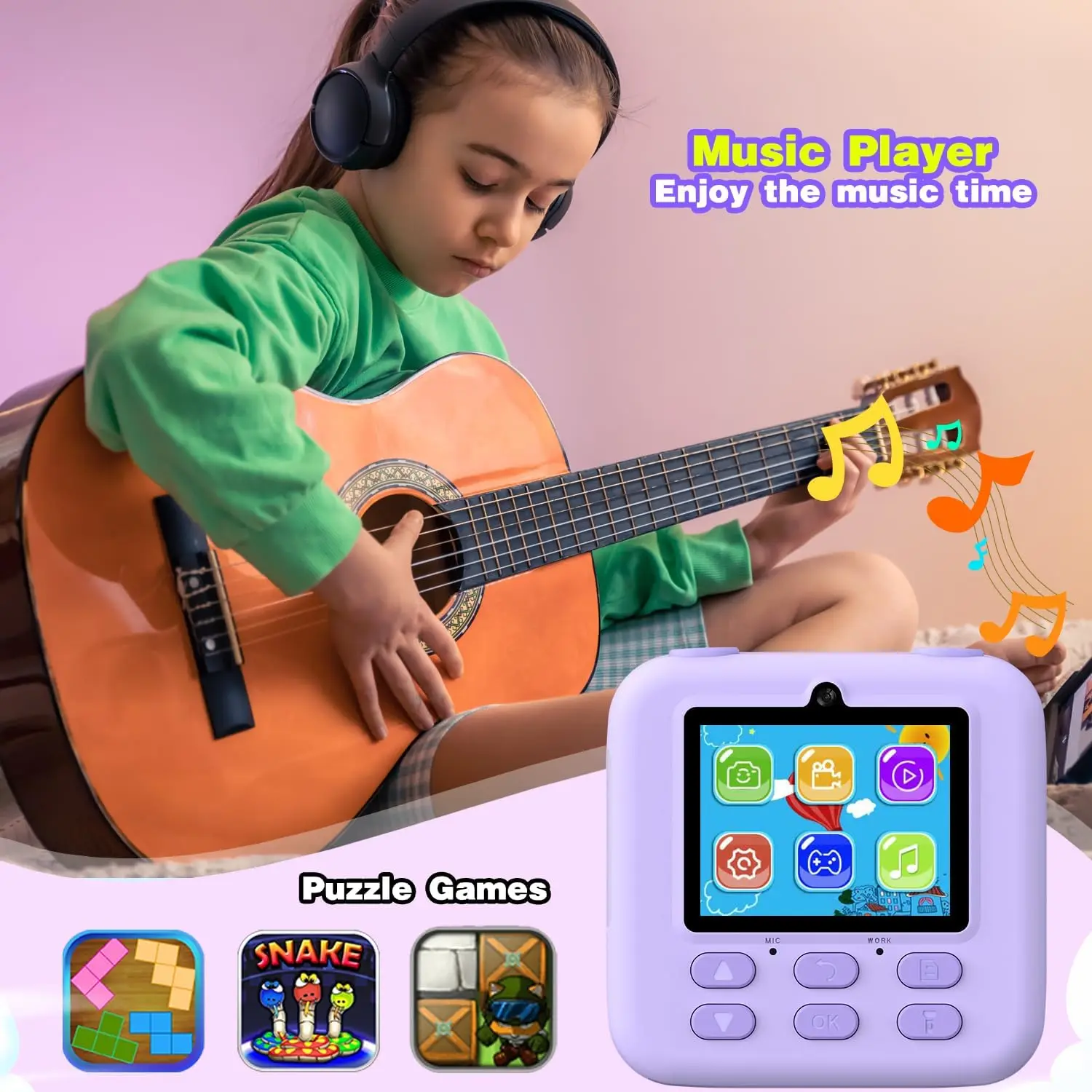 Kids Smart Instant Camera 1080P HD Dual Lens Digital Camera Gifts for Children 3-12 years Best Christmas Birthday Toys Gift 2025