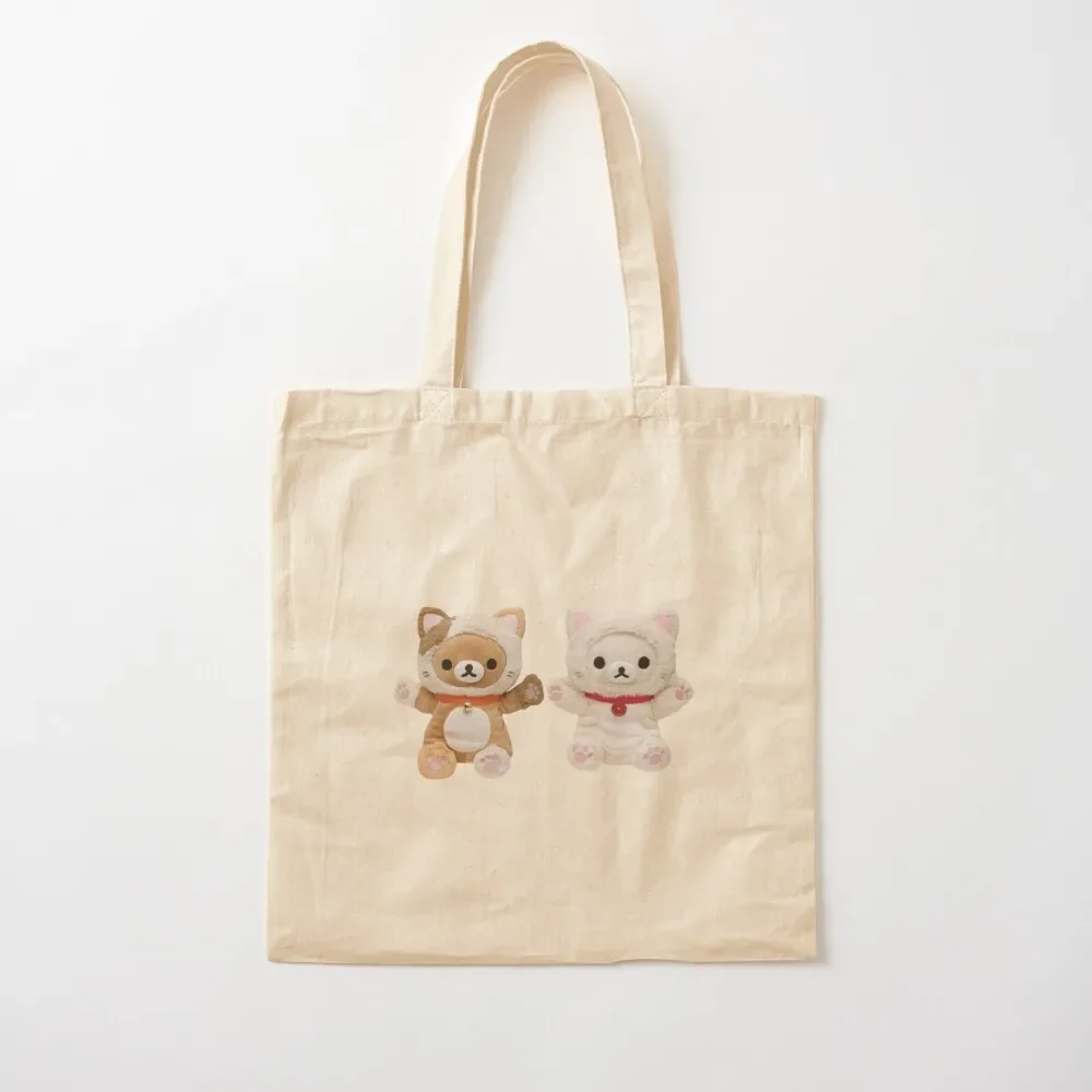 

Rilakkuma and korilakkuma in cat suits Tote Bag shopping bags foldable custom bags Tote Bag