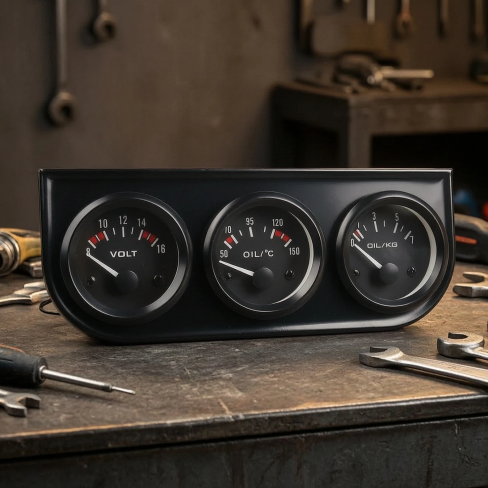 Triple Gauge Pod Black Triple Gauge Panel Dashboard Pod Holder Easy Installation Dashboard Meter Holder Sturdy